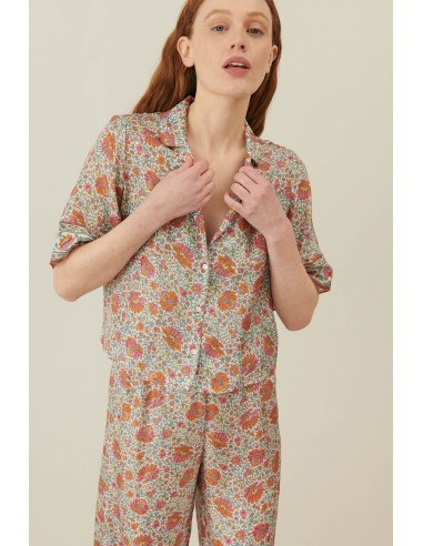 Loulou Silk Pajama Top Pour